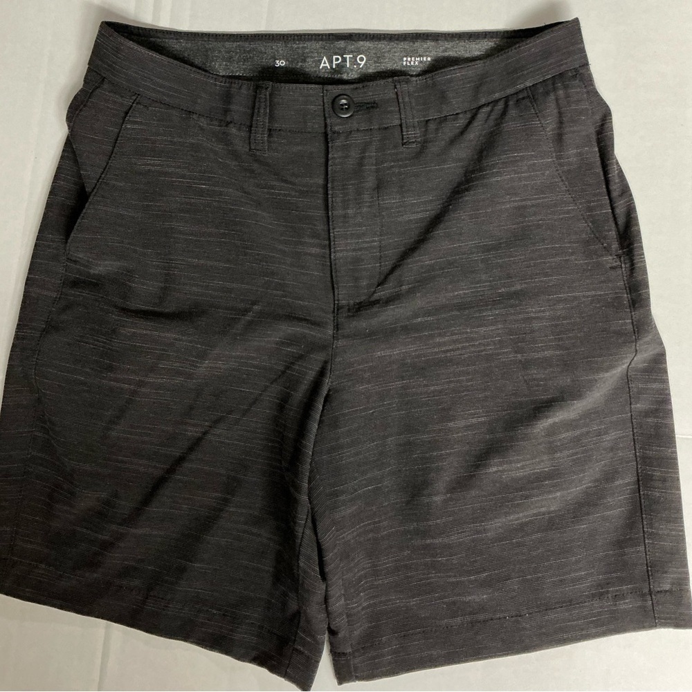 Apt. 9 Black Flat Front Shorts with Relaxed Fit